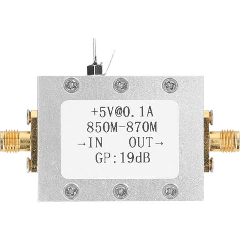 Module radioamateur amplificateur de signal radiofréquence à faible bruit (gain élevé de 19 dB) avec fréquence de fonctionnement de 850 à 870 MHz (1/5)