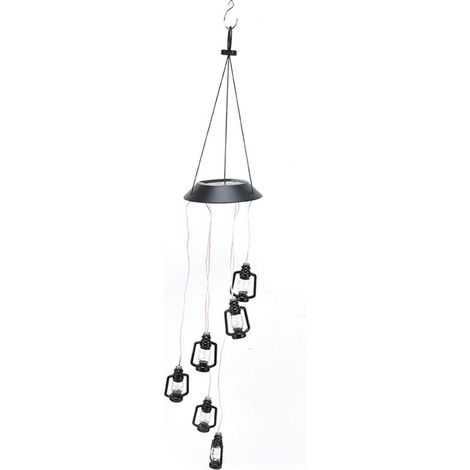 Carillon solaire à vent, design écoénergétique, sensible à la lumière, étanche, éclairage décoratif à changement de couleur pour l'extérieur (1/5)