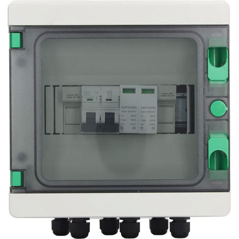 Ej.Life Boîte de Combinaison Solaire PV Boîte de Combinaison Solaire à 1 Chaîne avec Fusible de Courant Nominal de 15 A Antipoussière IP65 Boîte de Combinaison Photovoltaïque en PVC à (1/5)