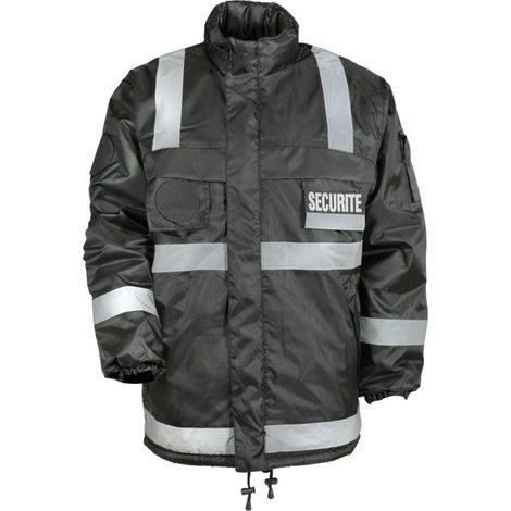 Giacca a vento foderata in pile con strisce riflettenti CityGuard Safety Nero M