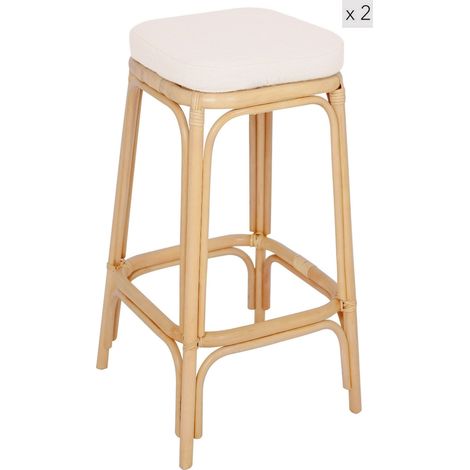 Nordlys - Lot de 2 Tabourets de Bar Interieur Exterieur Rotin (1/5)