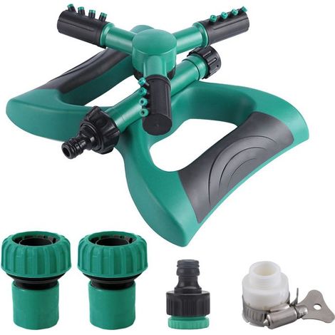 Arroseur de jardin papillon rotatif à 360° avec 2 connecteurs d'eau de 1 pouce + 1 connecteur standard 4/6 + 1 connecteur universel 8 broches (1/5)