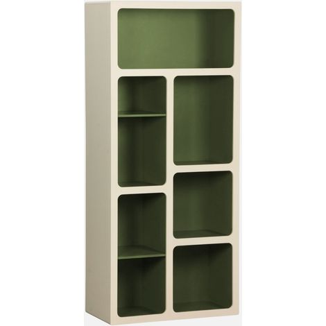 Libreria organica in legno bicolore con 8 scomparti (1/5)
