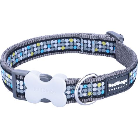 Collar para Perro Red Dingo STYLE MODERN ON COOL GREY 15 mm x 24-36 cm (1/4)