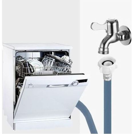 Tuyau Alimentation Machine a Laver, Rallonge Tuyau Lave Vaisselle, Coin de 3/4 pouces Tuyau Arrivee Deau pour Lave Vaisselle, Tuyau D'arrivée Universel Adapté aux Machines à Laver, lave-Vaisselle（3m） (1/4)