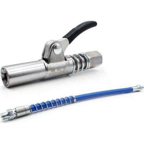 Grease Gun Fitting, Original Grease Pump Nozzle Coupler, Easy to Squeeze, High Pressure Grease Gun Coupler, with Flexible Hose (A) (1/5)