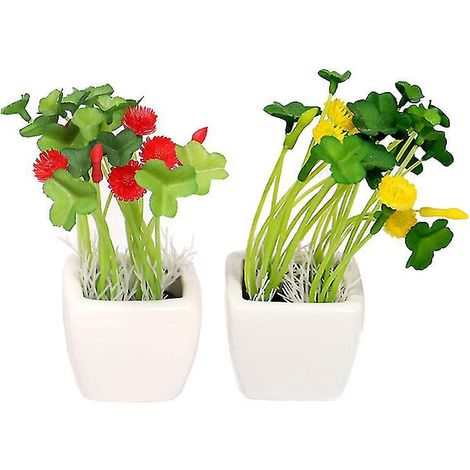Lot de 2 faux lotus en pot