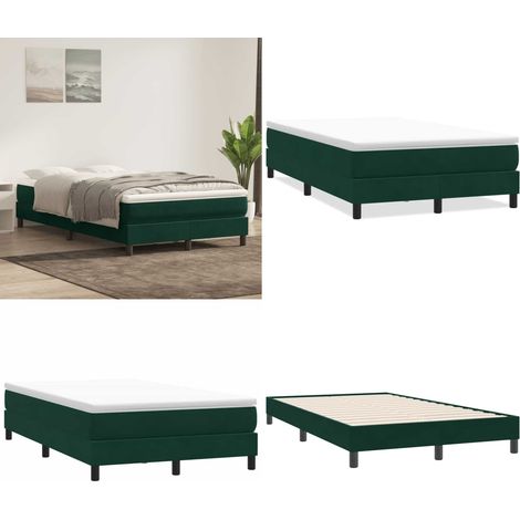 vidaXL Boxspringbett ohne Matratze Dunkelgrün 120x220 cm Samt (1/5)