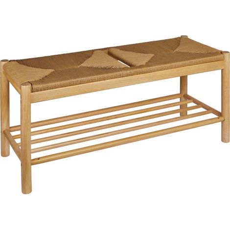 Banc en Bois Massif "Maesi" 95cm Naturel (1/5)