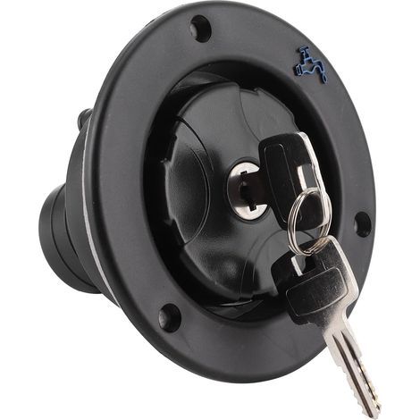 RV-Einlass, abschließbar, 80 mm, wasserdichter Wasserdeckel, Einlass-Fülltank-Ausrüstung mit 2 Schlüsseln, passend für 38 mm Wasserleitungen, 30–40 mm Türplatte für Wohnmobil, Anhänger, Caravan