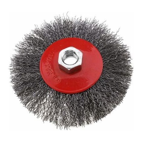 Brosse métallique pour meuleuse d'angle M14 - 11,4 cm (1/4)
