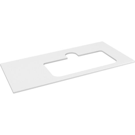 BRAHEA Plan de travail Rockstone, trou pour lavabo, 96,6x51,5cm, droite, blanc mat