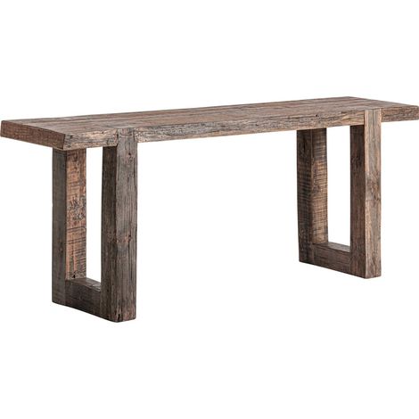 Console bois vieilli marron style classique élégance intemporelle - Marron bois vieilli naturel (1/5)