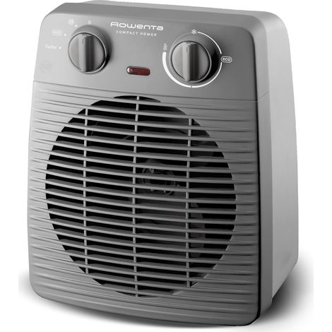 Rowenta Compact Power, Termoventilatore Compatto per Piccoli Spazi, Ventilazione Calda e Fredda, Modalità Turbo e Eco, 2 Livelli di potenza, Sicuro e Potente, 2000 W, Grigio, SO2212 (1/5)