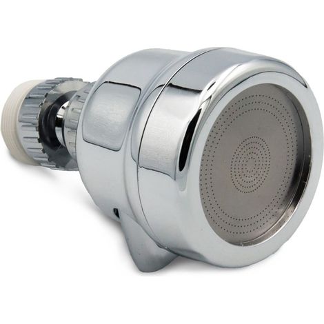 Multifunktionshahnadapter Chrom mit 3 Düsen und 360° Gelenk (1/4)