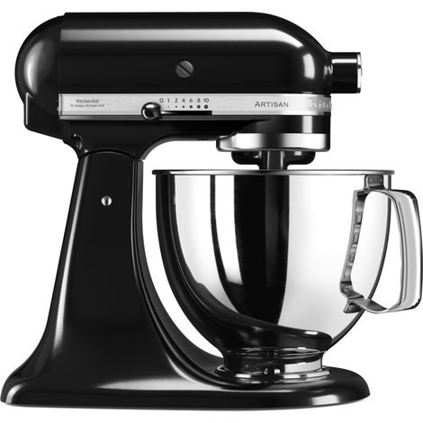 Robot pâtissier KitchenAid Artisan 4,8L 300W – 10 vitesses – Moteur silencieux en métal – Bol inox avec fouet, batteur et crochet pétrisseur (1/10)
