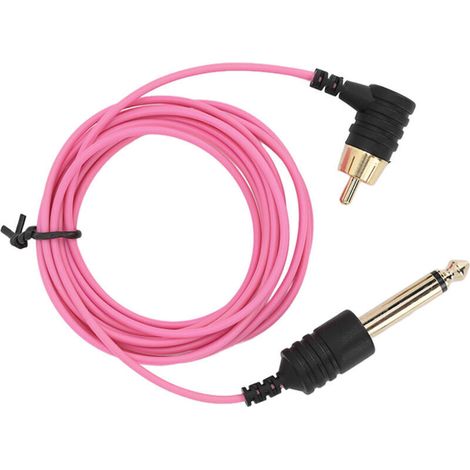 Câble de Machine à Tatouage RCA 1,8m Ultra Flexible et Résistant à l'Usure, Cordon Clip Rose Fin (1/5)