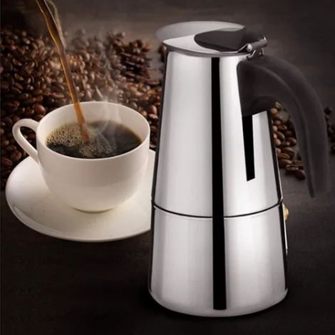 Cafetière en acier inoxydable de 300 ml, italienne, ergonomique, isotherme, pour usage domestique (1/5)