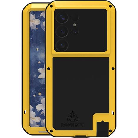 Coque Love Mei pour Samsung Galaxy S25 Ultra, renforcée avec du verre, jaune (1/2)