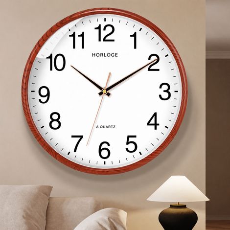 Horloge murale ronde moderne simple face pour salon et salle à manger, poids 1 kg – Livraison gratuite (1/5)