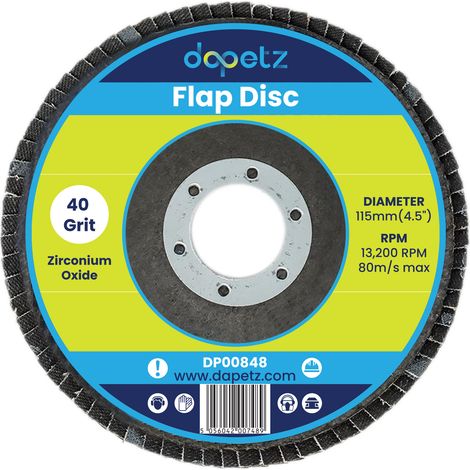 Dapetz ® Flap Discs 40 Grit 115mm Zirconia Pack of 1 Grinding Discs Zirconium Sanding Discs for 4.5" Angle Grinder to Sanding Grinding Metal Wood and Stainless Steel (1/5)