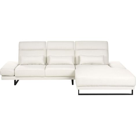 Corner Sofa 4 Seater IKAST Fabric Off-White Left Hand