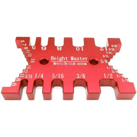 Jauge de profondeur de scie de haute précision à tenon pour toupie et scie de table, en alliage d'aluminium et en alliage de clarté Règle portable - Outils de bricolage (rouge) (1/5)