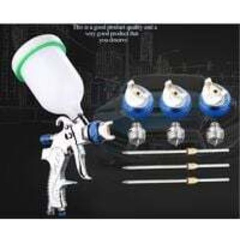 Pistola de pintura profesional, kit de pistola de pintura de alta presión, pistola pulverizadora de aire comprimido, alimentación por gravedad, pistola de pintura neumática, HVLP 600 cc, 1,4 mm/1,7 mm