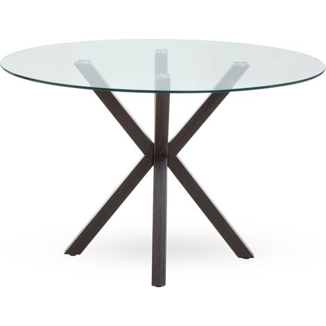 Interiors By Premier Elegant Dining Table With Black Wood Effect Metal Legs, Stylish Small Table, Sturdy Kitchen Table For Dinner (1/5)
