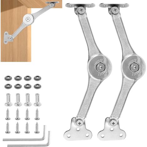 (2 Pièces) Charnière de Soutien de Couvercle à Fermeture Douce avec Vis et Clé Allen,Armoire Meuble Ascenseur Réglable de Support pour Placard,Armoire (1/5)