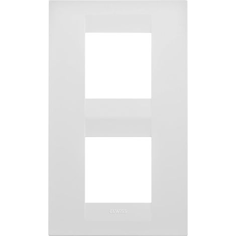 PLAQUE GEO 2+2P V BLANC SATIN GEWISS GW16424VW