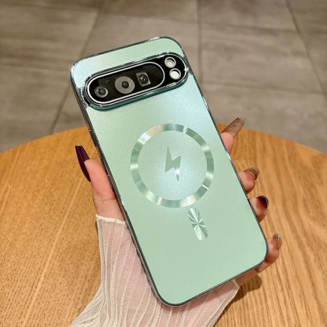 (Vert, Google Pixel 8a) Protection magnétique pour objectif de caméra avec support MagSafe, coque arrière en PC antichoc.