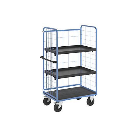 eurokraft pro Carrello a ripiani sponde grigliate su tre lati (1/4)