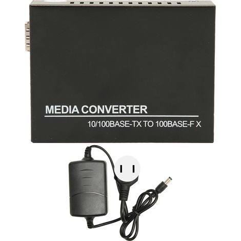 Switch Ethernet SFP 10/100M Auto Négociation Full/Half Duplex Convertisseur de Média Fibre Optique Voyant LED Alimentation 100-240V Prise US (1/5)