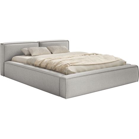 Selsey Tilves Slim – Polsterbett 200x200 mit Bettkasten und Lattenrost, Chenille, hellgrau (1/5)