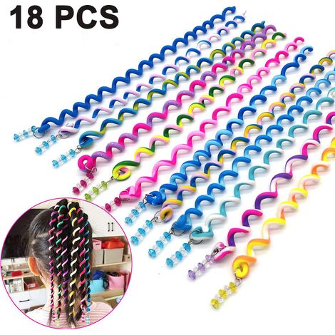 18 pinces à cheveux torsadées pour filles, accessoires de coiffure pour tresses féminines, perles pour tresses, cercles pour tresses (1/5)