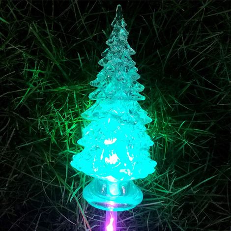 1 lot de 2 sapins de Noël solaires à LED pour une utilisation extérieure dans les résidences, villas, jardins et pelouses. (1/5)