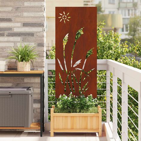 Garten Sichtschutz-Leinwand Rostig 50 x 140 cm Wetterfeststahl (1/5)