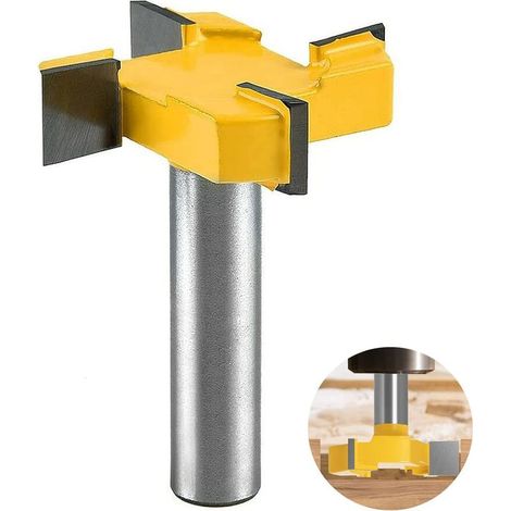 Fraise à raboter, 12mm Tige Routeur Bit, Fraise à aplatir, Fraise à plaque, Fraise à bois pour défonceuse, T Forme Routeur, pour le travail du bois en surface (1/5)