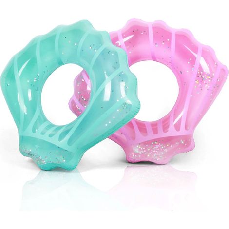Adulte Coquillage Anneau De Natation Gonflable Anneau De Natation Flottant Eau Tube De Natation Summer Beach Party Décoration (Rose) 1pc, 7080cm (1/3)
