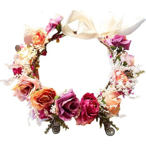 couronne de fleurs ajustable pour cheveux (1/2)