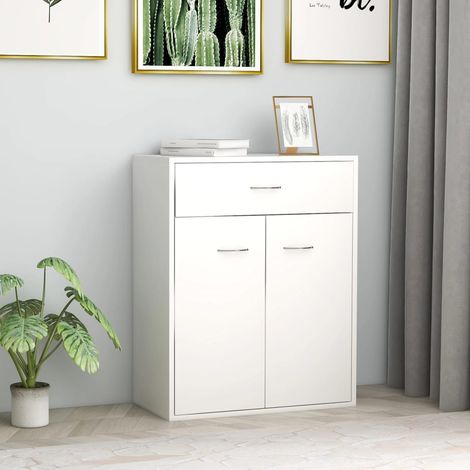 vidaXL Credenza Bianca 60x30x75 cm in Legno Multistrato (1/5)