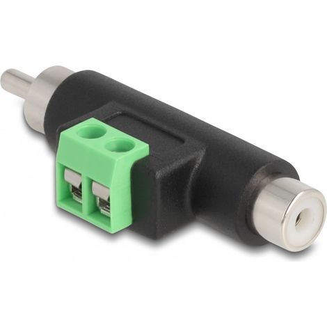 DeLOCK Adaptateur RCA mâle et RCA Femelle vers bornier Marque (66056)
