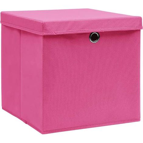 Maison Exclusive - Contenitori con Coperc10 pz 28x28x28 cm Rosa (1/5)