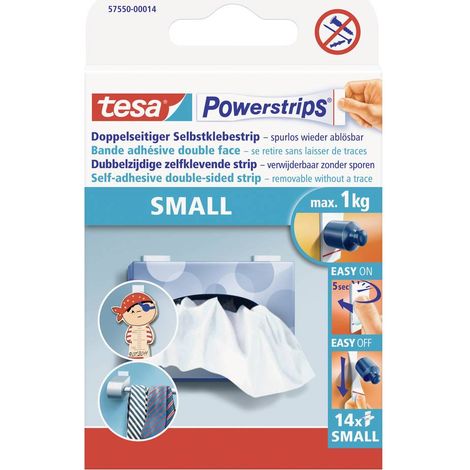 tesa POWERSTRIPS® Small Nastro biadesivo Bianco Contenuto: 14 pz. (1/5)