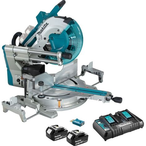 Troncatrice radiale 36V (2x18V) LXT Ø305 mm - MAKITA - con 2 batterie 18V 5.0Ah - caricabatterie - modulo AWS - DLS211PT2U (1/4)
