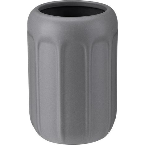 Taza de baño de cerámica LINO, gris mate, relieve, diseño acanalado, estilo industrial (1/3)