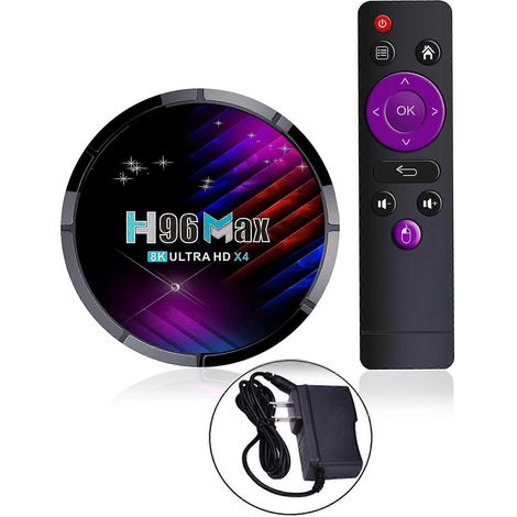 H96 Max 8K Android TV Box mit WiFi 6, S905X4 Prozessor, 4 GB RAM, 64 GB ROM, 4K Media Player, US-Stecker