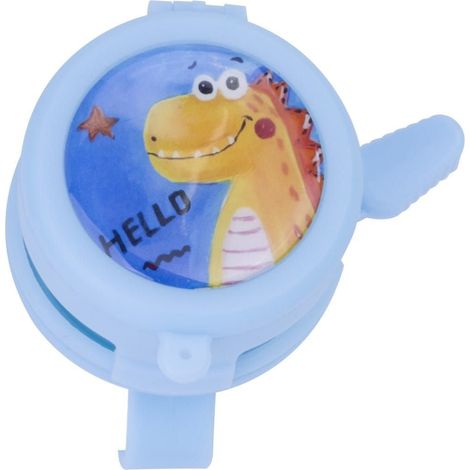 Campanello per bicicletta per bambini con specchietto, campanello rumoroso per monopattini, dinosauro blu (1/4)