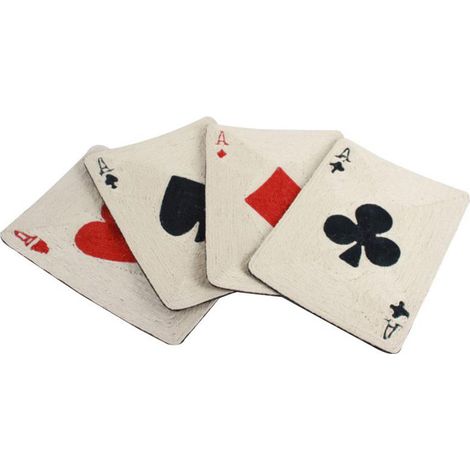 Tappetini tiragraffi poker d'assi 4 pezzi in sisal per gatti